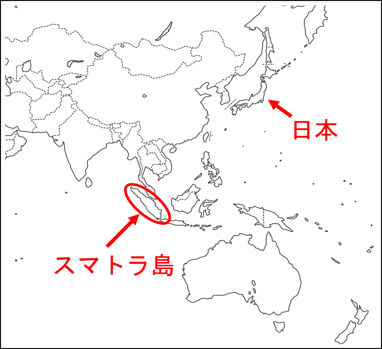 スマトラ島の地図