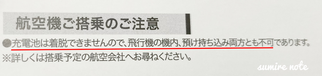 ヘアアイロンを飛行機に持ち込めない説明