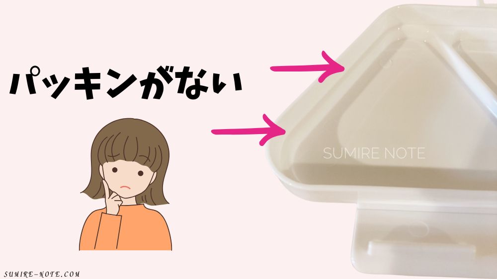 蓋にパッキンがない