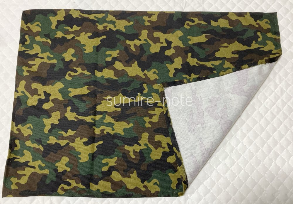 できあがった裏地なしランチョンマット