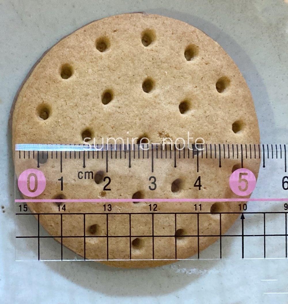 チョコか?ビスケットの直径